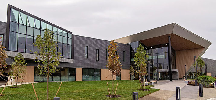 front facade of modern building